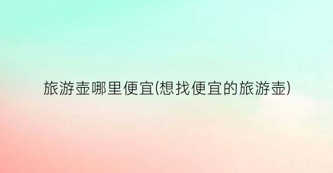 旅游壶哪里便宜(想找便宜的旅游壶)