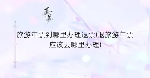 旅游年票到哪里办理退票(退旅游年票应该去哪里办理)
