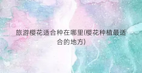 旅游樱花适合种在哪里(樱花种植最适合的地方)