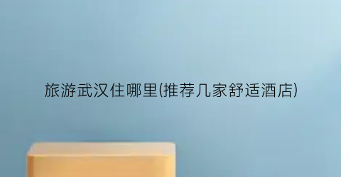 旅游武汉住哪里(推荐几家舒适酒店)