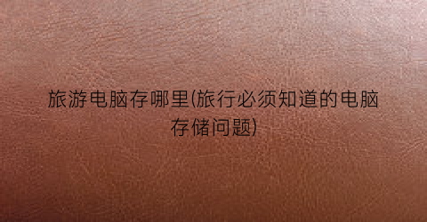 旅游电脑存哪里(旅行必须知道的电脑存储问题)