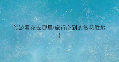 旅游看花去哪里(旅行必到的赏花胜地)