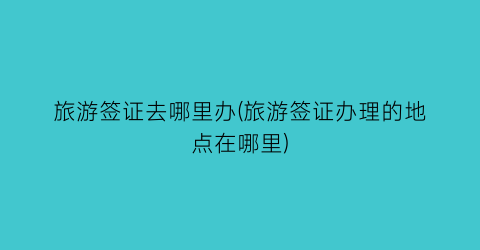 旅游签证去哪里办(旅游签证办理的地点在哪里)