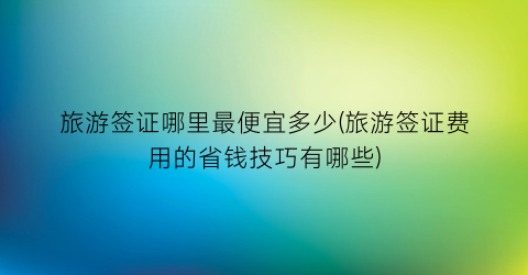 旅游签证哪里最便宜多少(旅游签证费用的省钱技巧有哪些)
