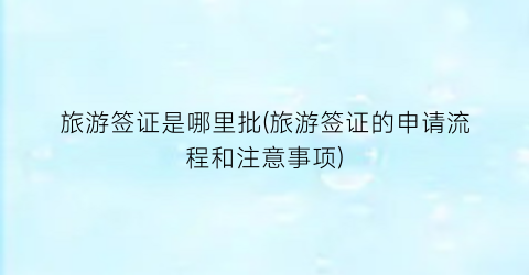 旅游签证是哪里批(旅游签证的申请流程和注意事项)