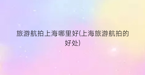 旅游航拍上海哪里好(上海旅游航拍的好处)