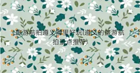 旅游航拍遵义哪里好玩(遵义的旅游航拍景点推荐)
