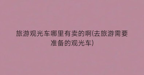 旅游观光车哪里有卖的啊(去旅游需要准备的观光车)