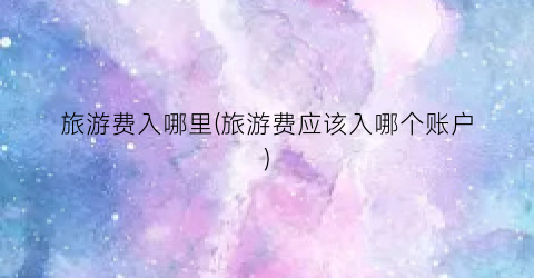 旅游费入哪里(旅游费应该入哪个账户)
