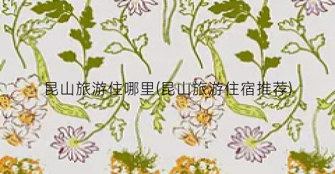 昆山旅游住哪里(昆山旅游住宿推荐)