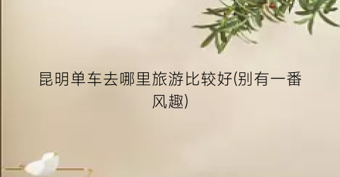 昆明单车去哪里旅游比较好(别有一番风趣)