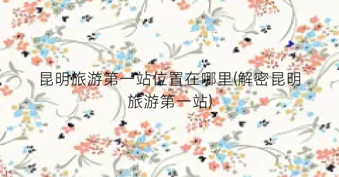 昆明旅游第一站位置在哪里(解密昆明旅游第一站)