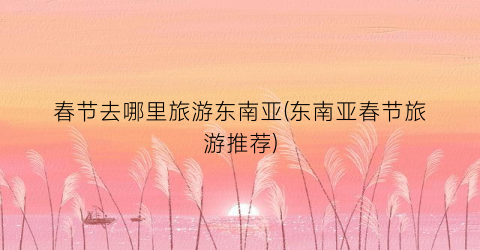 春节去哪里旅游东南亚(东南亚春节旅游推荐)