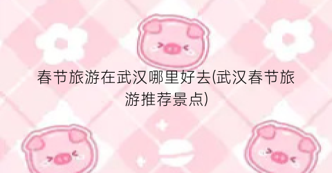 春节旅游在武汉哪里好去(武汉春节旅游推荐景点)