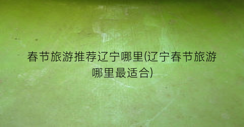 春节旅游推荐辽宁哪里(辽宁春节旅游哪里最适合)