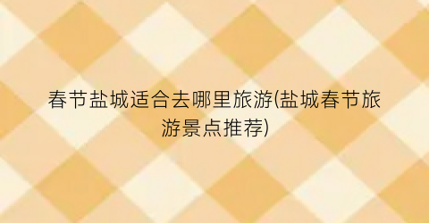 春节盐城适合去哪里旅游(盐城春节旅游景点推荐)