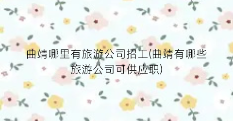 曲靖哪里有旅游公司招工(曲靖有哪些旅游公司可供应职)