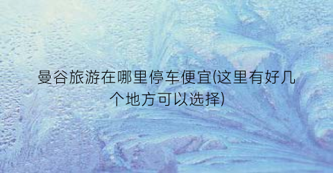 曼谷旅游在哪里停车便宜(这里有好几个地方可以选择)