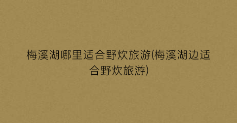 梅溪湖哪里适合野炊旅游(梅溪湖边适合野炊旅游)