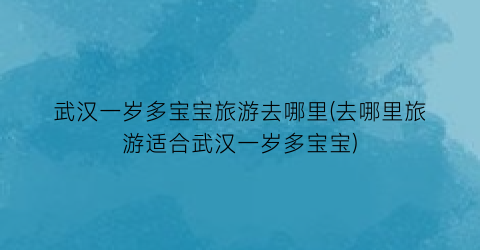 武汉一岁多宝宝旅游去哪里(去哪里旅游适合武汉一岁多宝宝)