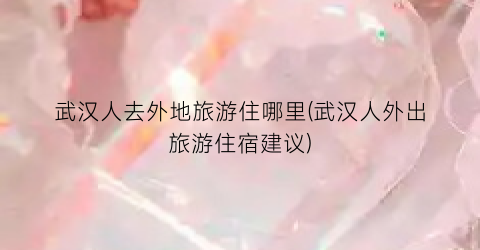 武汉人去外地旅游住哪里(武汉人外出旅游住宿建议)
