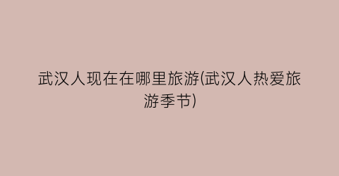 武汉人现在在哪里旅游(武汉人热爱旅游季节)