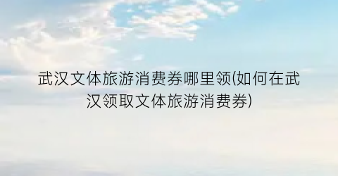 武汉文体旅游消费券哪里领(如何在武汉领取文体旅游消费券)