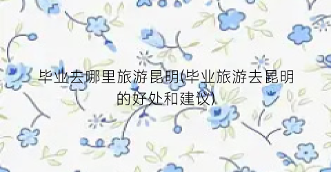 毕业去哪里旅游昆明(毕业旅游去昆明的好处和建议)