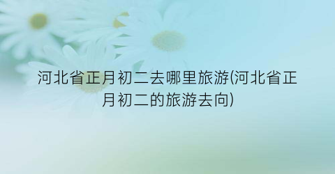 河北省正月初二去哪里旅游(河北省正月初二的旅游去向)