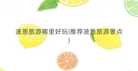 波恩旅游哪里好玩(推荐波恩旅游景点)
