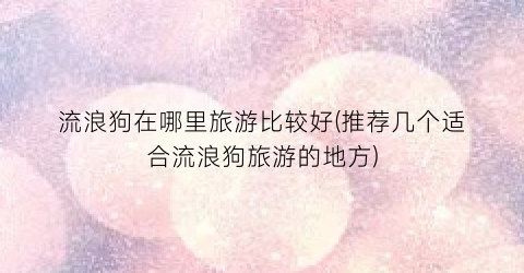 流浪狗在哪里旅游比较好(推荐几个适合流浪狗旅游的地方)