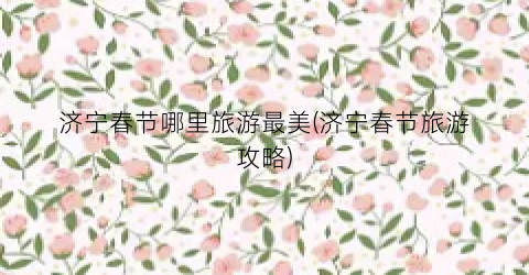 济宁春节哪里旅游最美(济宁春节旅游攻略)