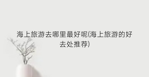 海上旅游去哪里最好呢(海上旅游的好去处推荐)
