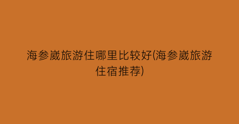 海参崴旅游住哪里比较好(海参崴旅游住宿推荐)