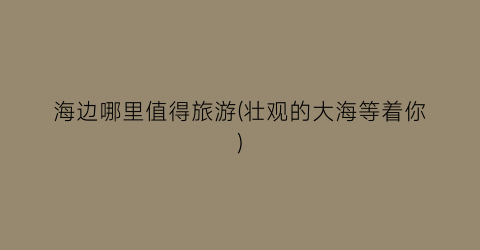 海边哪里值得旅游(壮观的大海等着你)