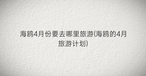 海鸥4月份要去哪里旅游(海鸥的4月旅游计划)