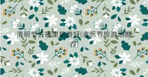 清明节去哪里旅游好(清明节旅游地推荐)