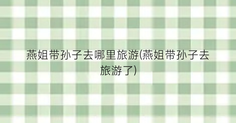 燕姐带孙子去哪里旅游(燕姐带孙子去旅游了)
