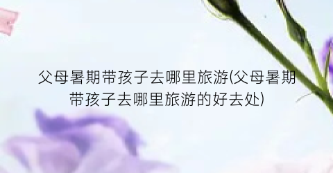 父母暑期带孩子去哪里旅游(父母暑期带孩子去哪里旅游的好去处)
