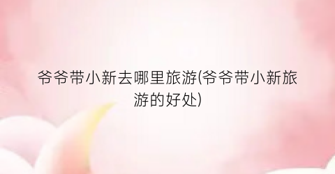 爷爷带小新去哪里旅游(爷爷带小新旅游的好处)