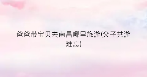 爸爸带宝贝去南昌哪里旅游(父子共游难忘)