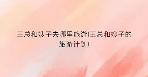 王总和嫂子去哪里旅游(王总和嫂子的旅游计划)