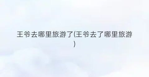 王爷去哪里旅游了(王爷去了哪里旅游)