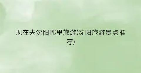 现在去沈阳哪里旅游(沈阳旅游景点推荐)