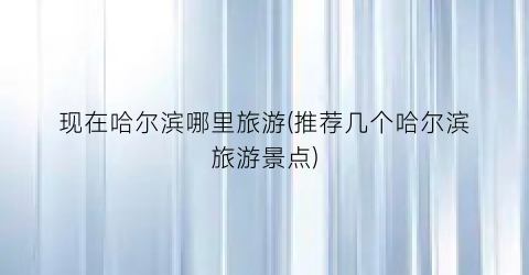 现在哈尔滨哪里旅游(推荐几个哈尔滨旅游景点)