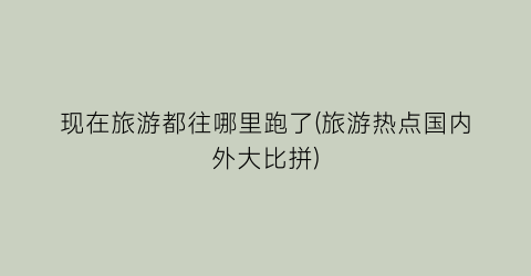 现在旅游都往哪里跑了(旅游热点国内外大比拼)