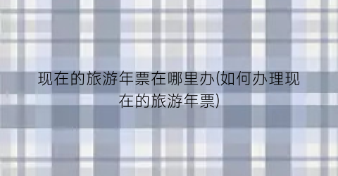 现在的旅游年票在哪里办(如何办理现在的旅游年票)
