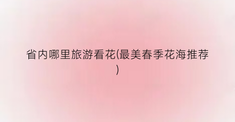 省内哪里旅游看花(最美春季花海推荐)
