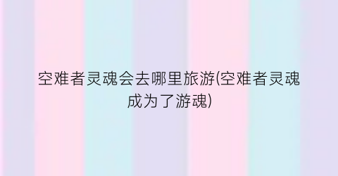 空难者灵魂会去哪里旅游(空难者灵魂成为了游魂)