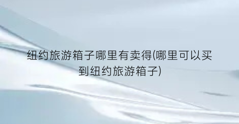 纽约旅游箱子哪里有卖得(哪里可以买到纽约旅游箱子)